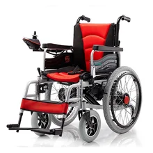 High Safety Adjustable Backrest Electric/Manual Double Mode Wheelchair With 10" Front Wheel