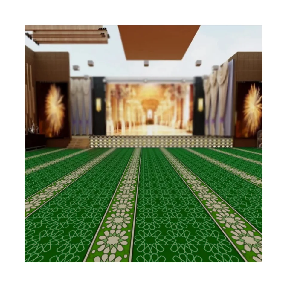 Carpet Factory New Design 100% Nylon Mosque Wall to Wall Luxury Muslim Mosque Prayer Carpet for  Mosque Prayer Carpet