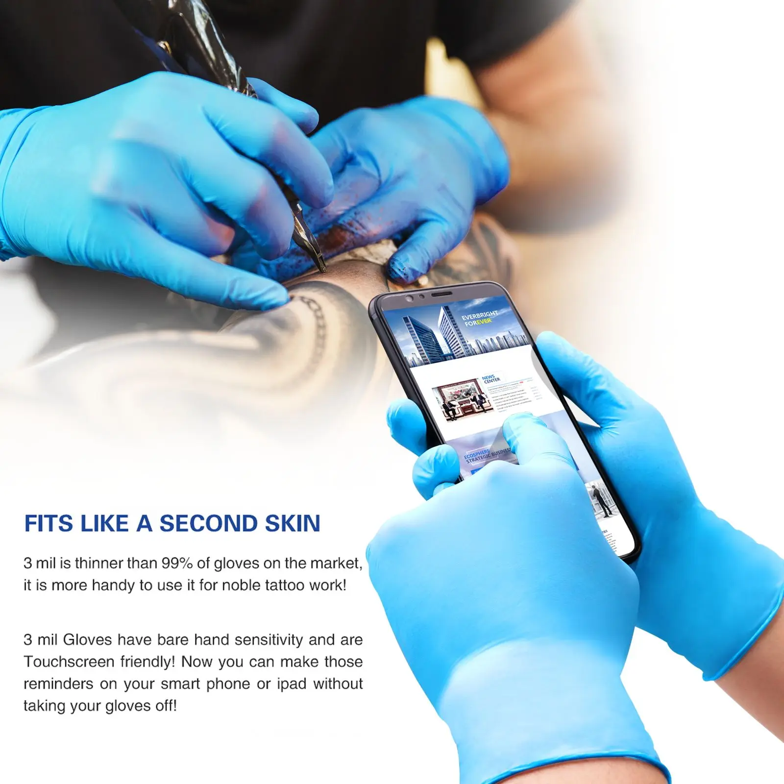 USA Direct Powder-Free Blue Nitrile Disposable Examination Gloves Free Sample Disposable Powder Free Nitrile Gloves - Image 5
