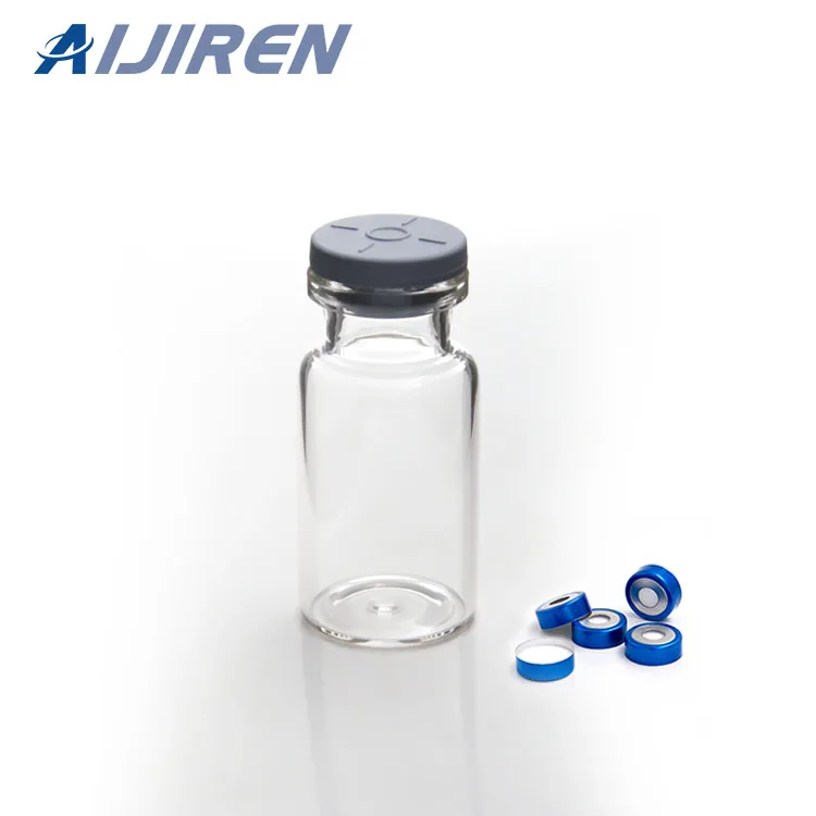 Aijiren 10ml Lab Crimp Top Flat Bottom clear GC Headspace Glass Vials with Aluminum Caps Silicone Septa