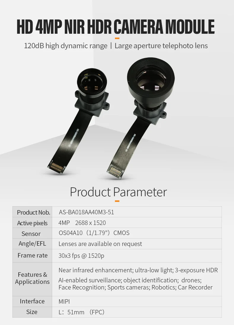 DGZX OS04A10 Face Recognition Detection 4MP 1520P Industrial Camera Module WDR Sensor HDR 120dB Mipi 4Mega Pixel HD AI Camera插图 DGZX OS04A10 Face Recognition Detection 4MP 1520P Industrial Camera Module WDR Sensor HDR 120dB Mipi 4Mega Pixel HD AI Camera插图