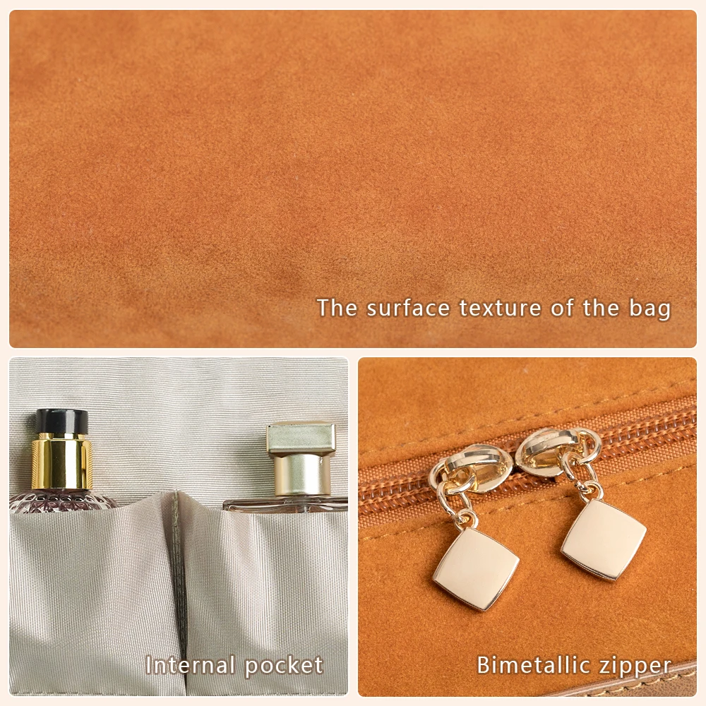 The New French Velvet Style Makeup Bag Toiletry Bag Is Suitable for Women's Simple and Portable Storage Travel UJ004H