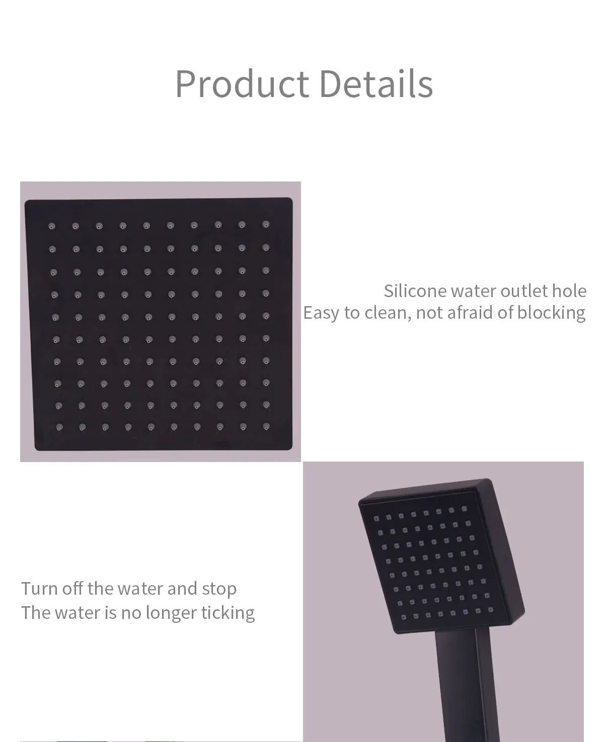 Modern Brass Square Dual Function Bar Valve Shower System - Black factory