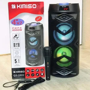 QS-2402 Factory wholesale double 4inch wireless speaker 1000W quality sound portbale speaker with tf