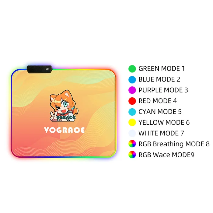 Оптовая продажа, индивидуальный игровой коврик для мыши Vograce с принтом CMYK, Rgb, коврик для мыши