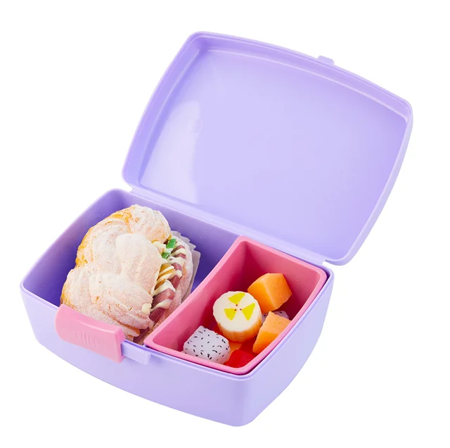 BPA free Plastic lunch box PP outdoor lunch box food container Sliding Buckle Divided Lunch Box