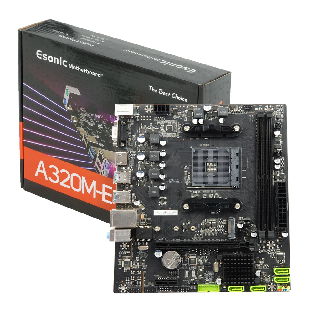 ESONIC AMD Motherboard  A320 AM4 A320 Desktop Motherboards