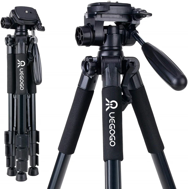 UEGOGO foto raf S111 360 derece profesyonel hafif aluminyum Tripod stand icin canta ile DSLR kamera Video tripod