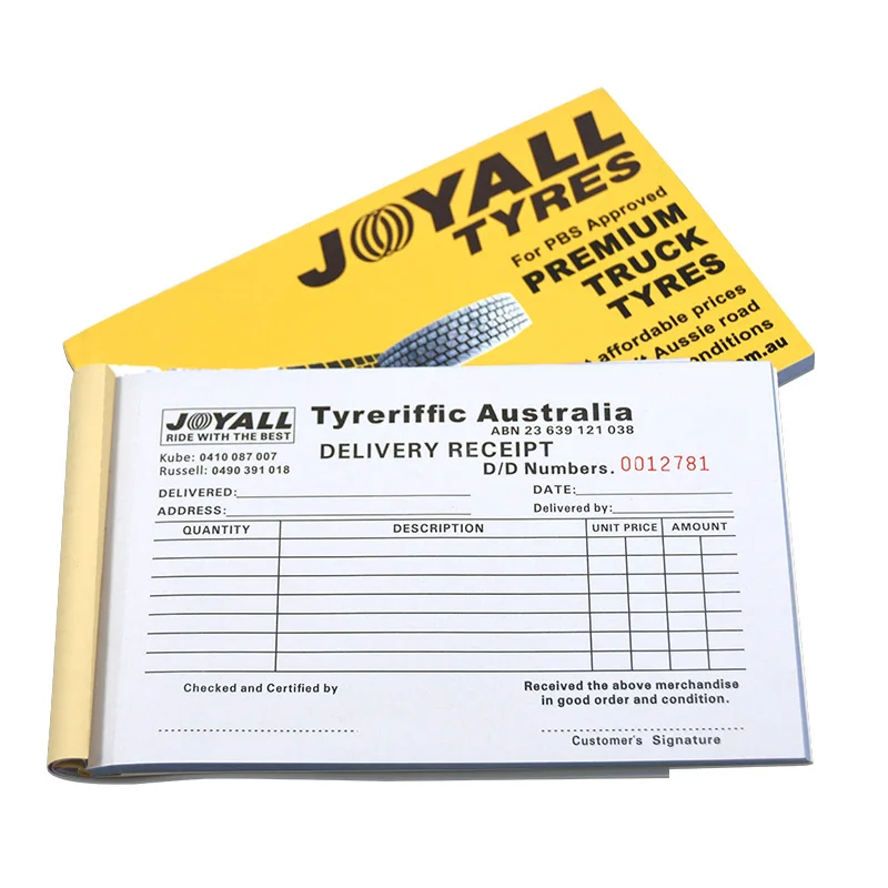 Custom Logo 4 Ply Continuous Printing Transfer Paper Receipt Invoice Books Duplicate Carbonless Paper Restaurant Guest Check