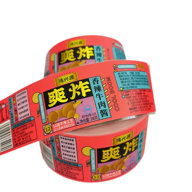 Sticky roll Custom food sauce Bibimbap sauce Spice seasoning bottle sticker Packaging label