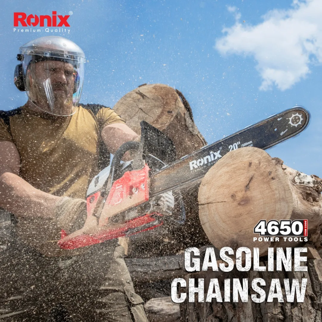 Ronix Model 4650 Petrol Gas Wood Cutting Machine Hand Manual Garden ...