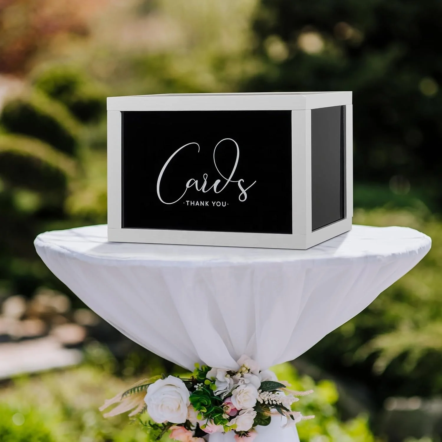 Acrylic Black Wedding Card Box With Lock Slot For Reception Anniversary ...