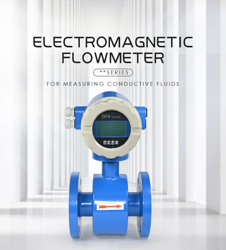 RS485 Electromagnetic Magnetic Flowmeter 2 4 8 Inch Pipeline Liquid Oil Sewage Split Digital Water Flow Meter