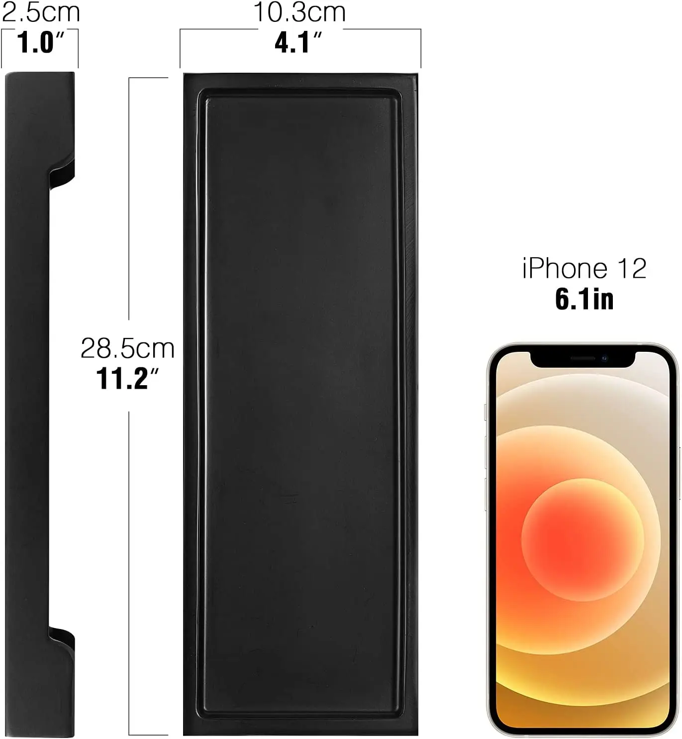 Custom Footed Design Decorative Tray Matte Black Dresser Perfume Ring