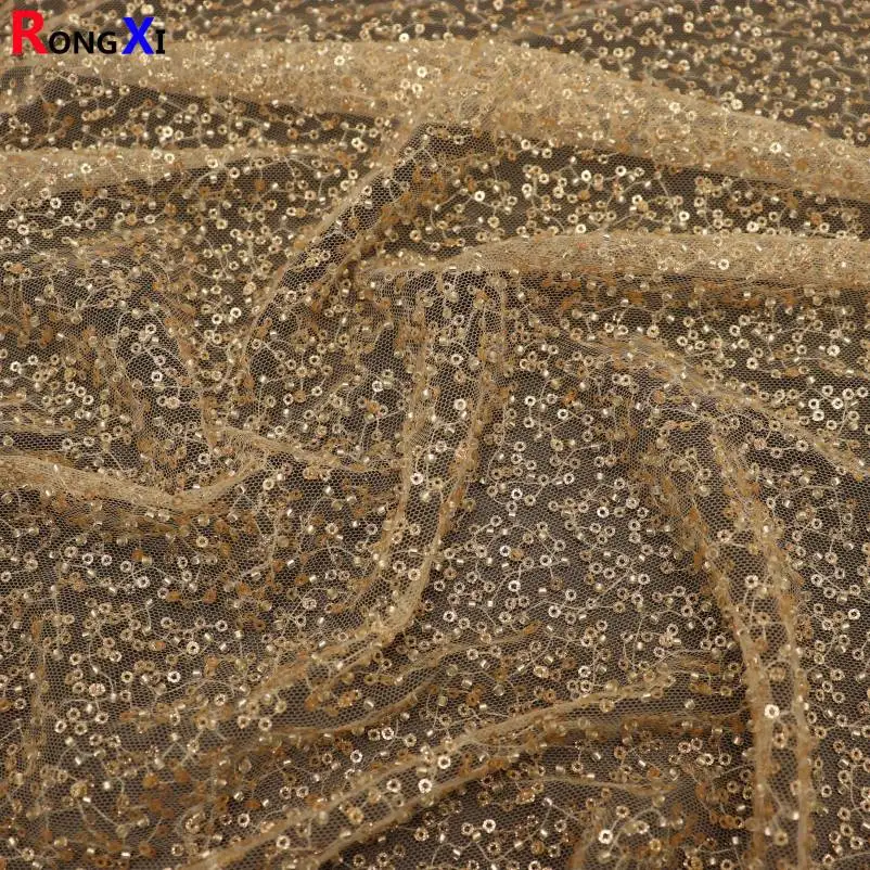 
Новая ткань RXF1695 с вышивкой из бисера и блестками с сертификатом CE 