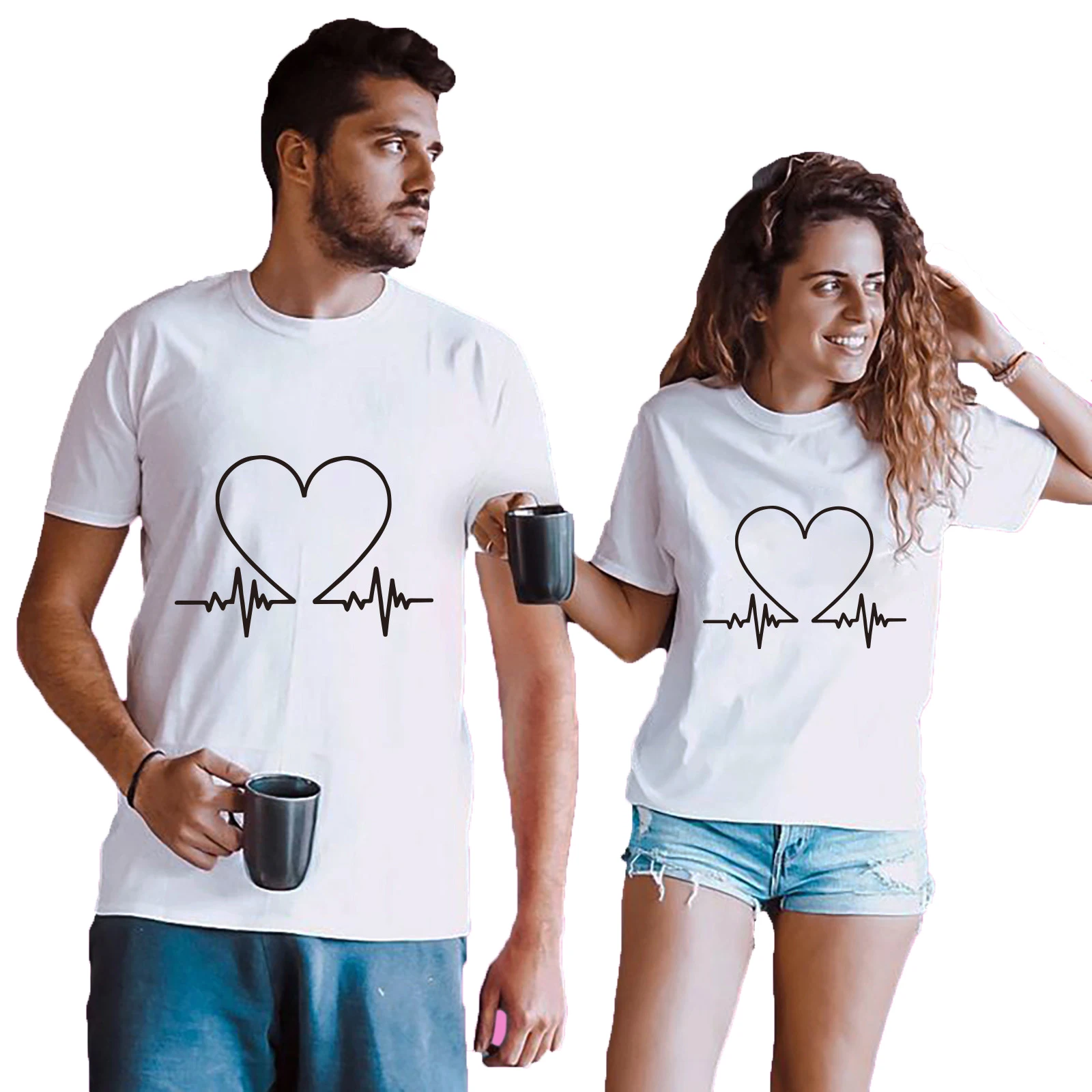 grænse råd bælte Wholesale Love Heartbeat Print Matching T-Shirt for Couple Lover Romantic  Lovely Casual Tops Tees Custom Fashion Valentine Shirt From m.alibaba.com