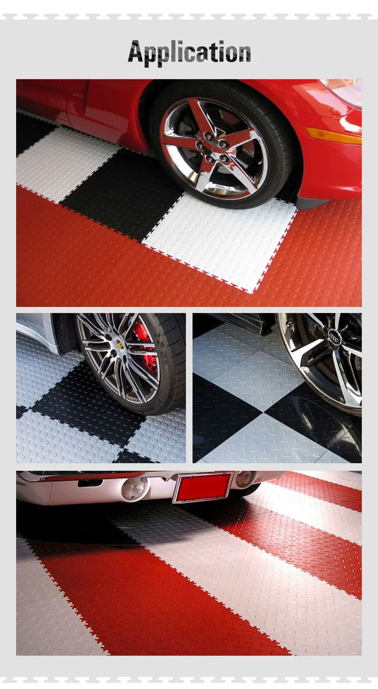 Garage Tiles Interlocking Pvc Flooring / Garage Warehouse Car Wash Car Pvc Sports