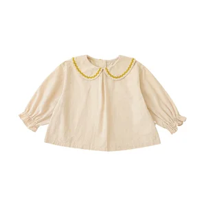 YOEHYAUL C1933 Kids Clothing Comfortable 100% Cotton  Girl Clothing Beautiful  Long Sleeve  Girl t Shirt Blouse