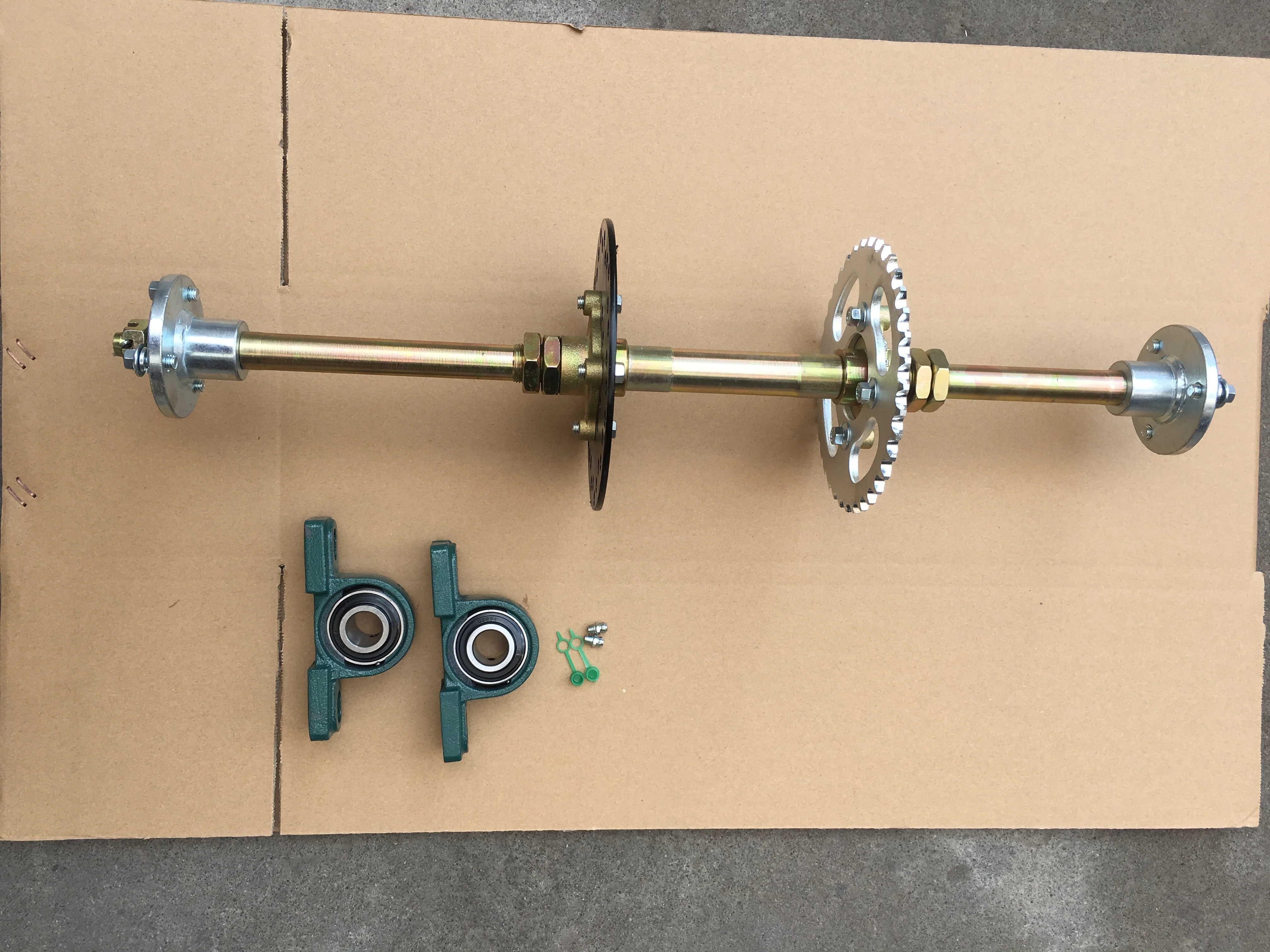 Kit Essieu Arrière 740mm Pour Go Kart + Moteur 49cc 2 Temps + Boîte De Vitesses