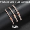 3MM 14k solid gold+lab diamond