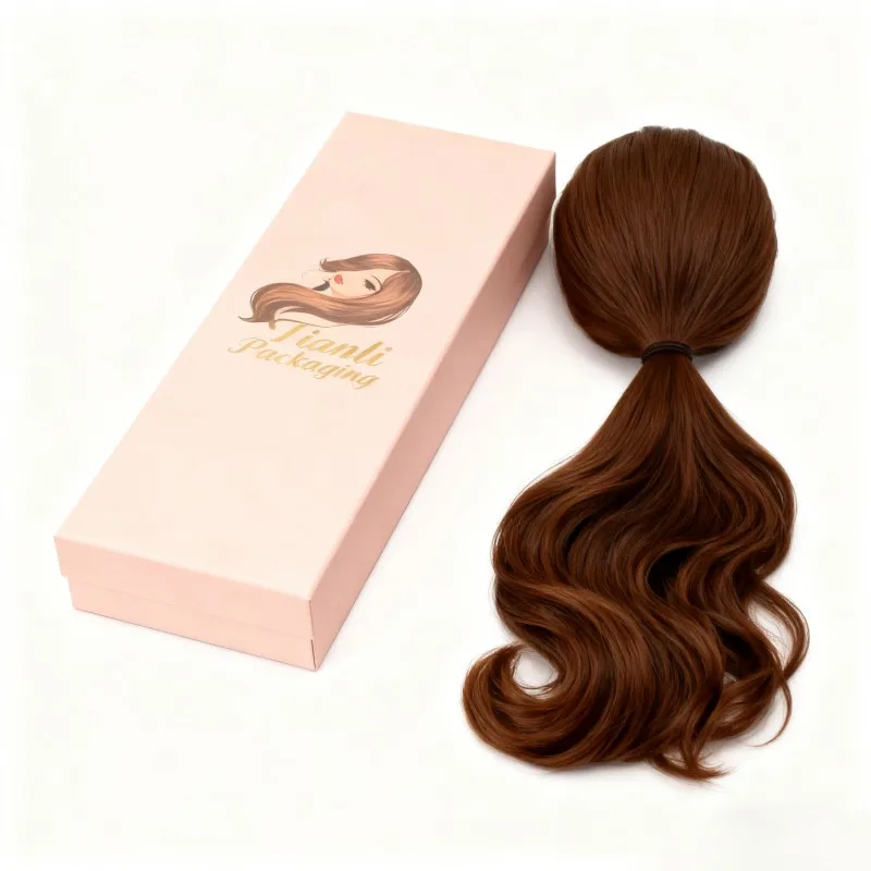 product wholesale digital printing foldable gift box wig extension packaging boxes with ribbon lid and base box for wig-2