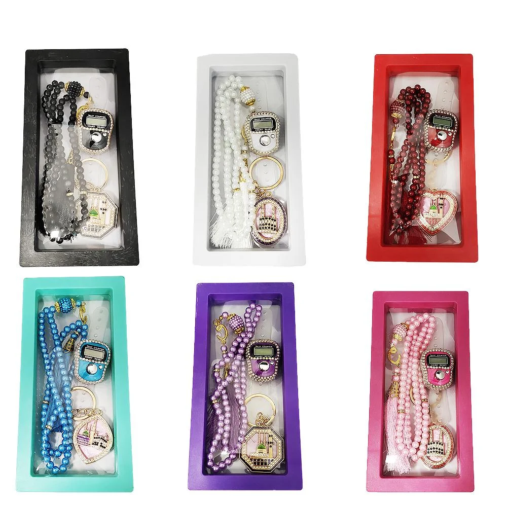 Islamic Tasbih Set Finger Counter and Prayer Beads With Box Muslim Prayer Gift Set