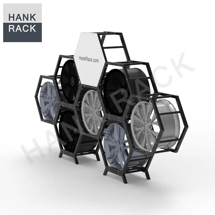 Hexagon Car Rim Display Stand Alloy Wheel Display Rack Wheel