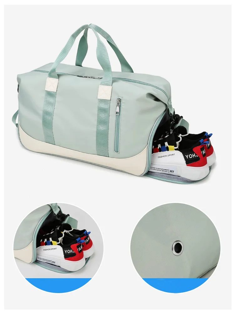 Waterproof Outdoor Travelling Bag Designer Pink Duffel Shoe Compartment Travel Organizer