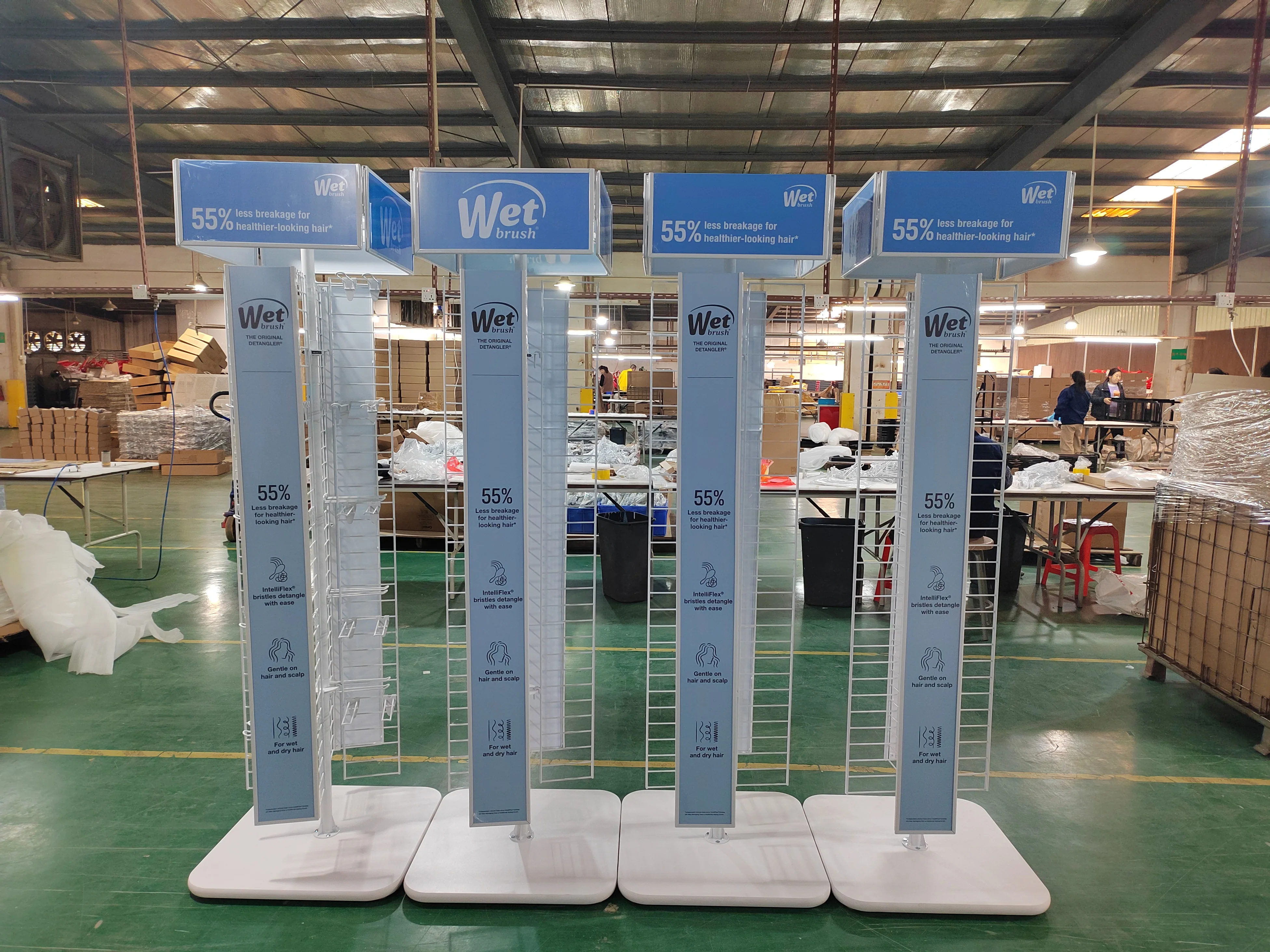 Commercial Metal Comb Shelving Multi-Layer Display Rack for Wet Brush Collection & Retail Exhibition