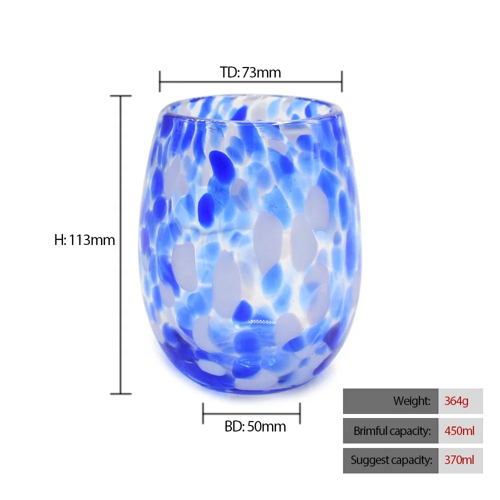 LangXu Wholesale Custom Coloured Sublimation Egg Shape Leopard Print Glass Wine Water Tumbler Cups in Bulk 13oz 14oz 15oz