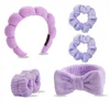 Purple-velvet hair tie 6-piece set-opp bag