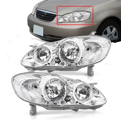 car accessories CHROME HOUSING CLEAR CORNER HEADLIGHT FOR 2006 TOYOTA COROLLA 2003-2008 accessories headlamp