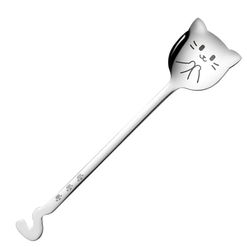 Funny Teaspoon For Coffee Long Tail Cat Coffee Spoon Long Handle Spoon