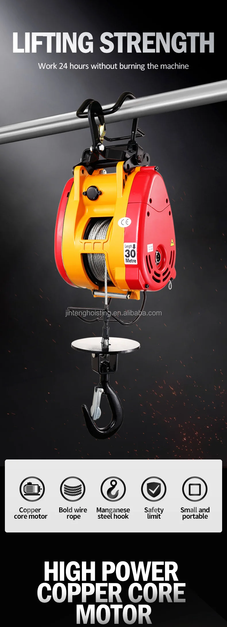 Building Portable Traction Hoist Mini 220v Remote Control 3t Mini ...