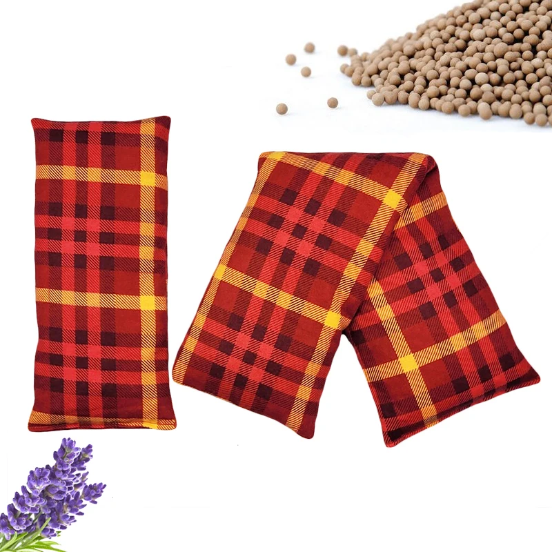 supplier sale stripe plaid custom microwave shoulder wheat bag warmer tourmaline heat pack heat pad