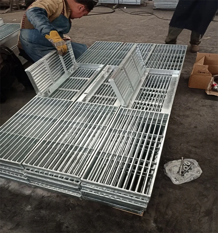 Singapore HDB Galvanized House Drain Grating 1800x300mm with Hinge for Floor Ditch Cover