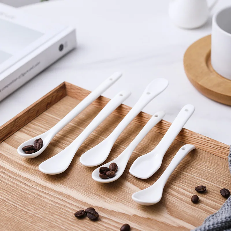 Custom Logo Porcelain Coffee Spoons - Perfect for Travel