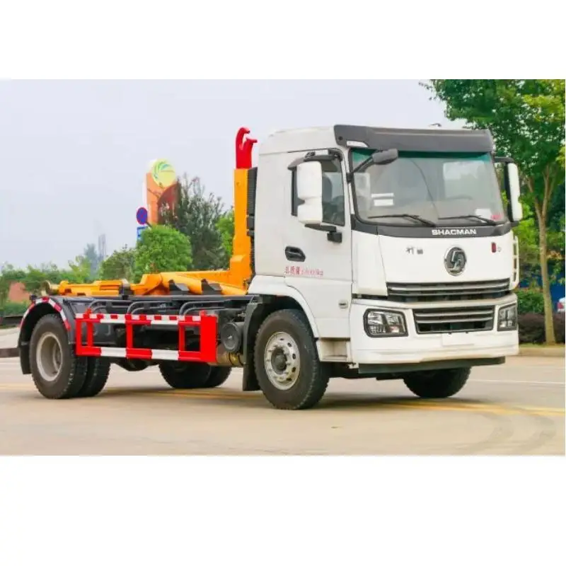 Небольшой мусоровоз с крюком для городских и жилых районов Shaanxi автомобильный двигатель 4X2 Yuchai