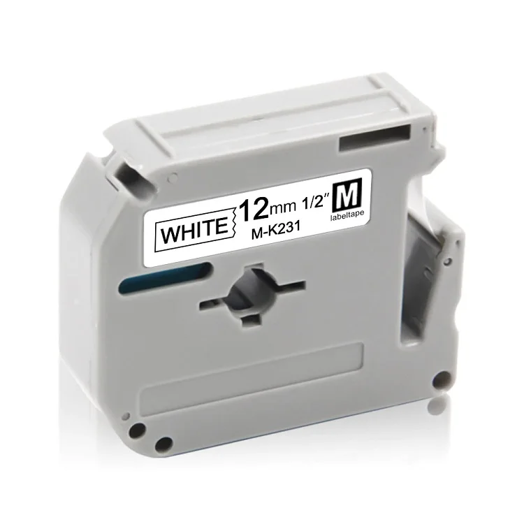 12mm*8m Label Tapes Black On White M-k231 Mk-231 For Brother P-touch Pt90 Ptm95 Pt80 Pt100 Pt110 Pt65 Pt70 Pt85 Labelmaker - Buy Mk-231,12mm*8m Label ...