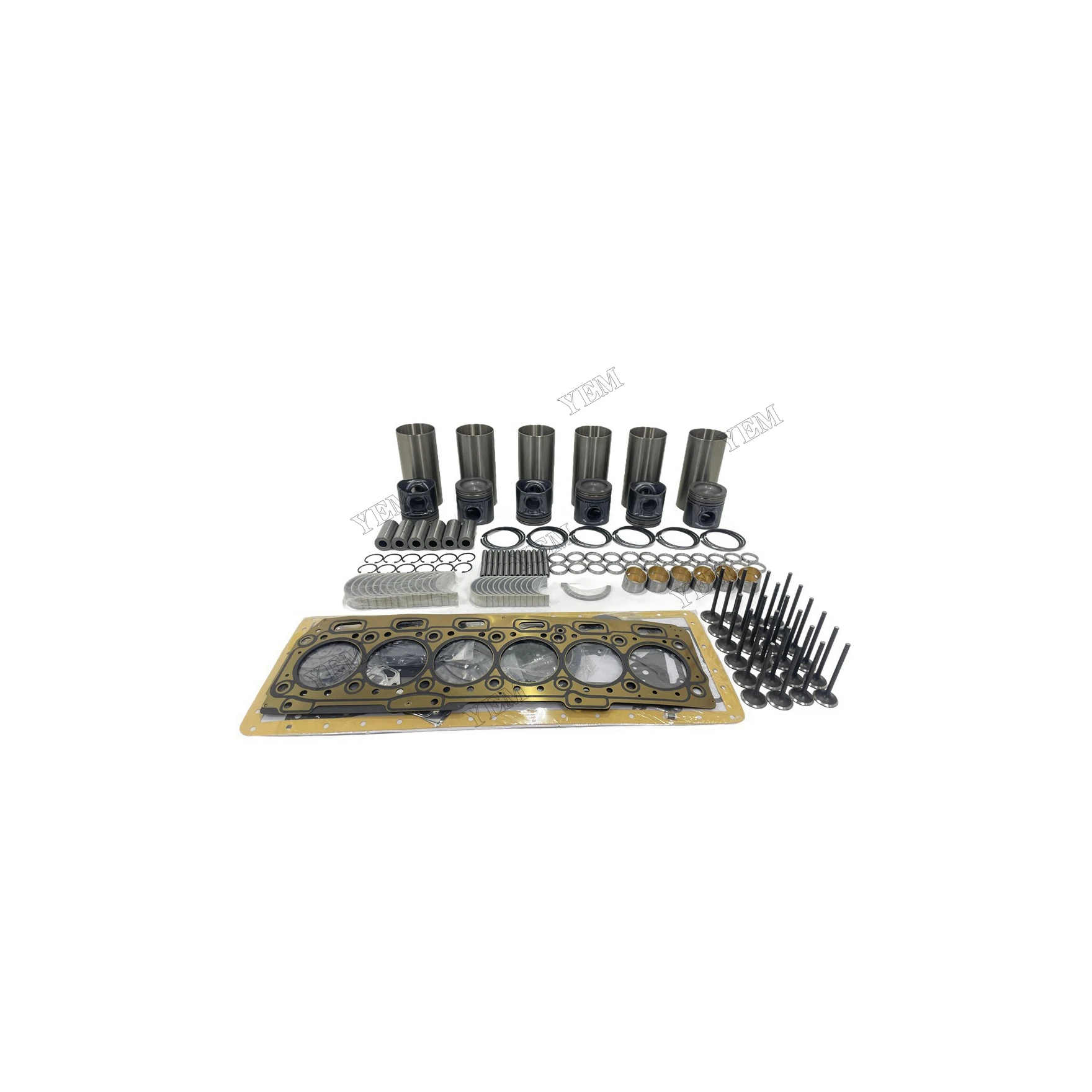 Overhaul Repair Kit With Valves Engine Bearings Liner Piston Rings Full Gasket Kit for Caterpillar C6.6 Engine Repair Kit