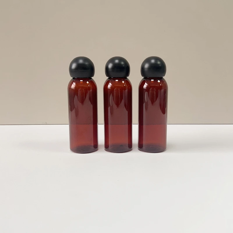 Factory Direct Sales of Refined Oil Bottles 70ml Pet Ball Cap Plastic Bottle Emulsion Empty Mushroom Cap
