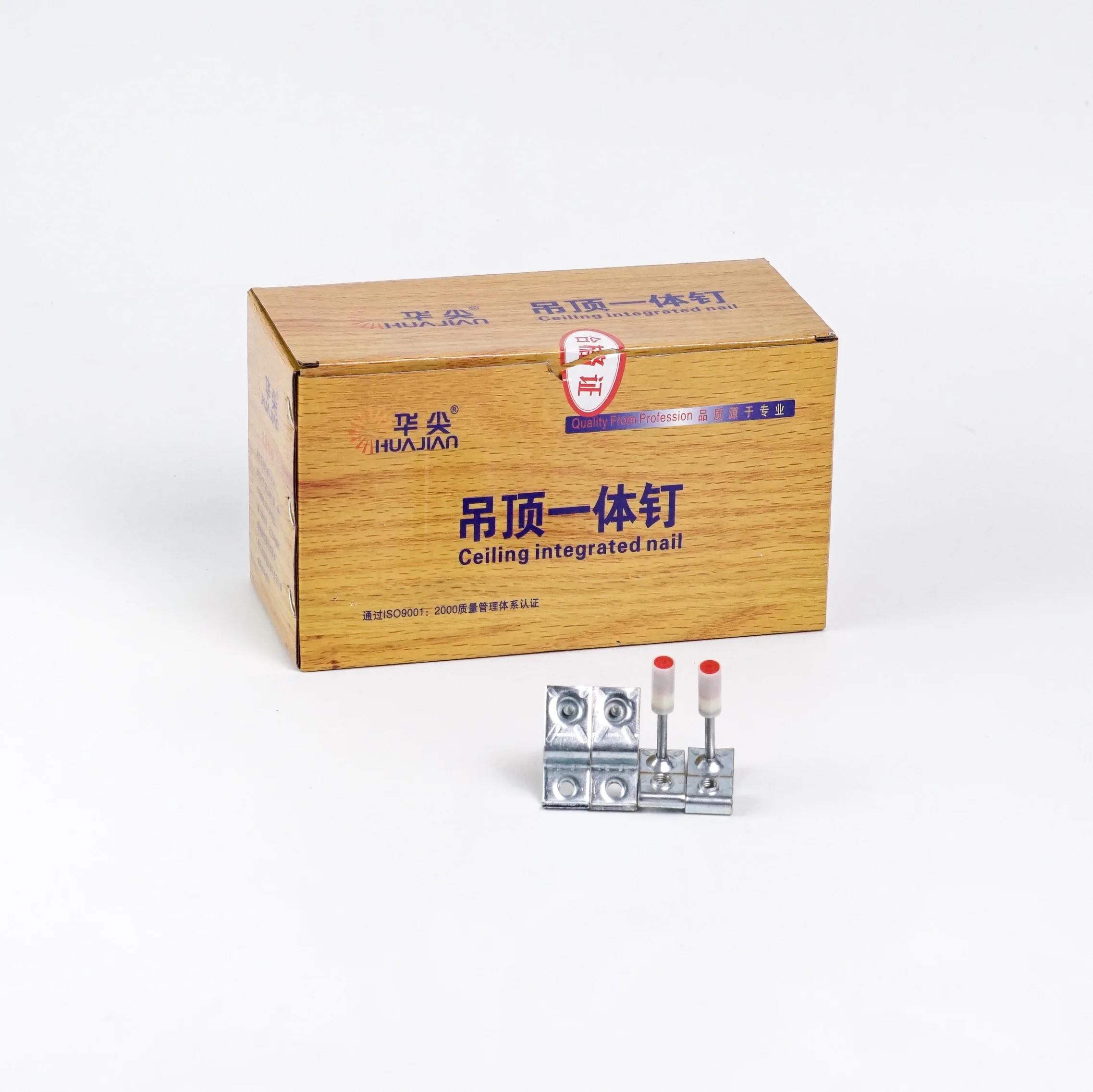 Huajian High Quality Ceiling Nails Steel Iron Brass Decorative Common Nail Smooth Spiral Fluted Shank Cap Flat Head Carton
