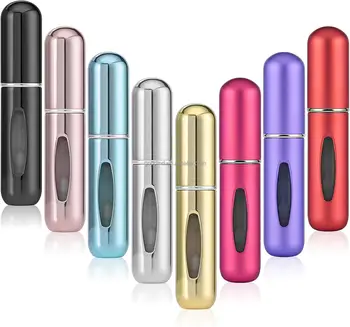 5ml Travel-friendly Aluminum Shell Perfume Atomizer Refillable Cosmetic Empty Metal Bottle for Fragrances Fine Mist Spray