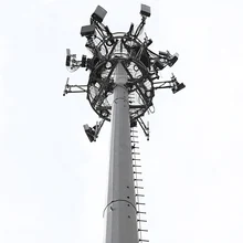 85FT Hot Dip Galvanized Mnopole Tower Construction For 5G Signal Transmission