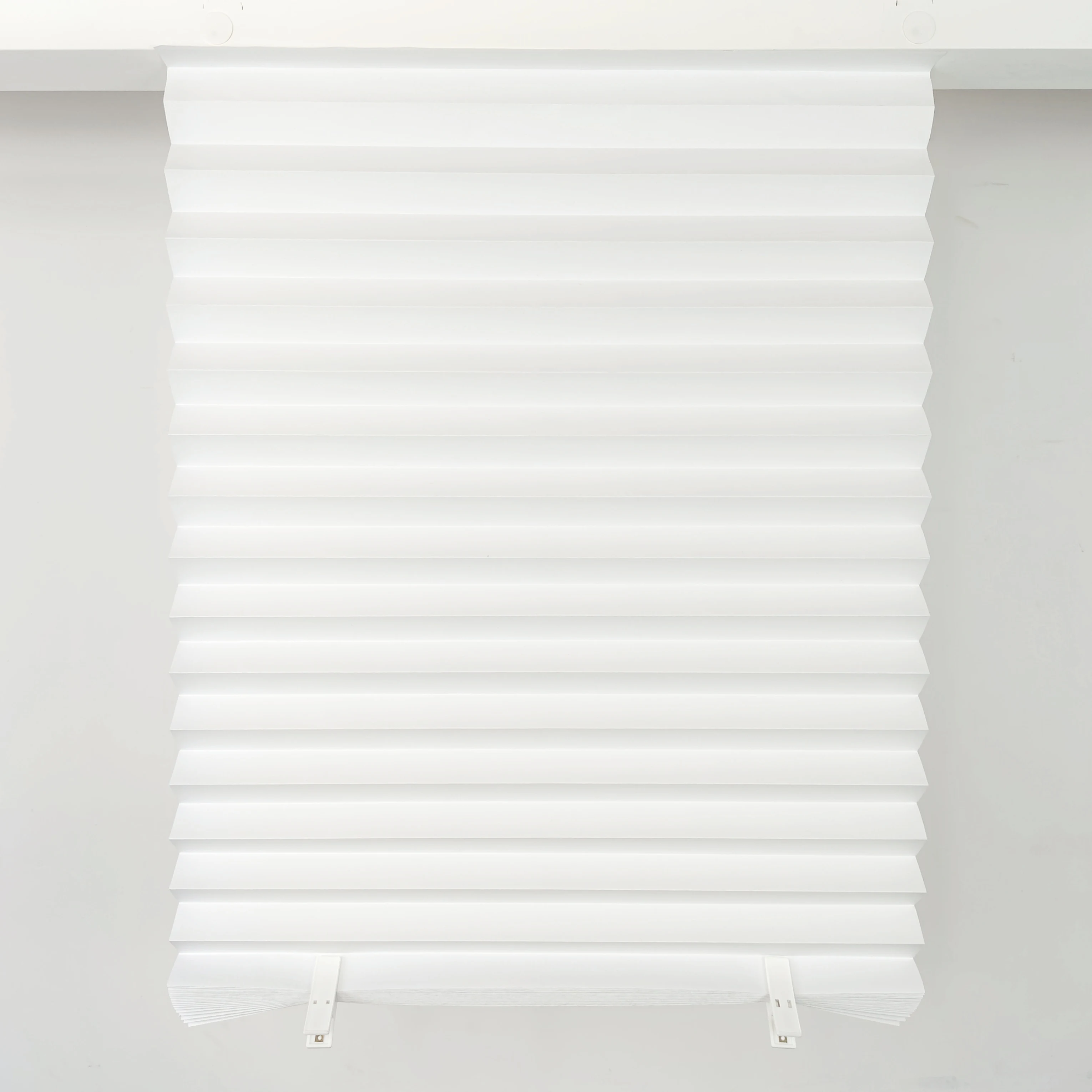 High Quality Temporary Pleated Window Shades White Blackout Features Woven Polyester Paper Slat Simple for Home Use Built-In