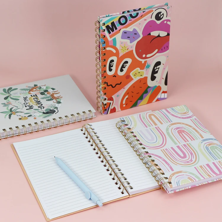 New Design A5 Spiral Diy Planner With Cute Stickers Wholesale Customizable Logo Hardcover Spiral