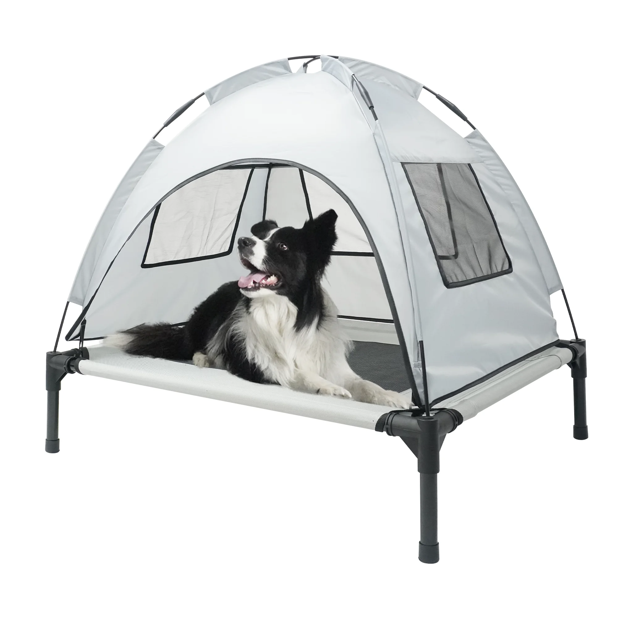 elevated pet cot with canopy