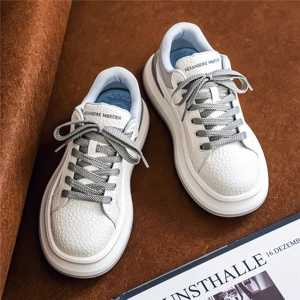 Spring Autumn Thick-insole Breathable Casual White Shoes Walking Style Sports Running Men's Skateboard Shoes