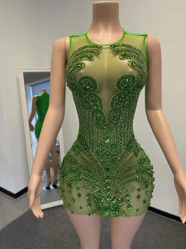 Ocstrade High Quality Women Clothing Rose Gold Prom Dress 2023 Shiny Sleeveless White Rhinestone