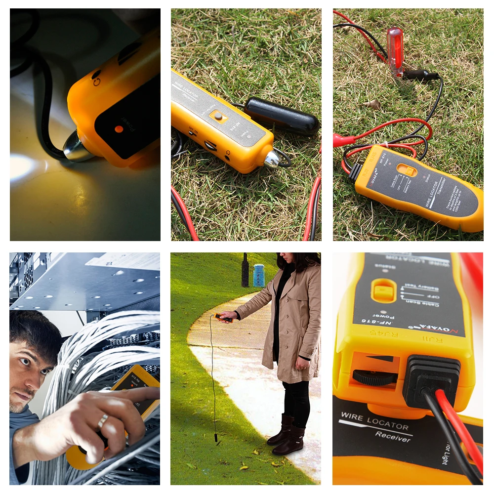 NOYAFA nf-816-c Underground Kabel Locator Locator Locate Pet hek, Sprinkler Control, metalen buizen, draden, telefoondraad, coaxkabel met hoofdtelefoon